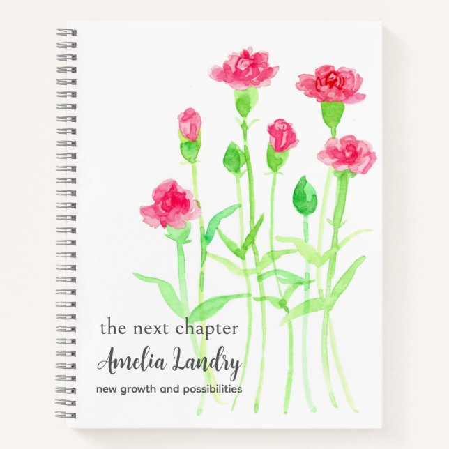 Journal Fleur de Naissance de Janvier Carnation Ro (Devant)