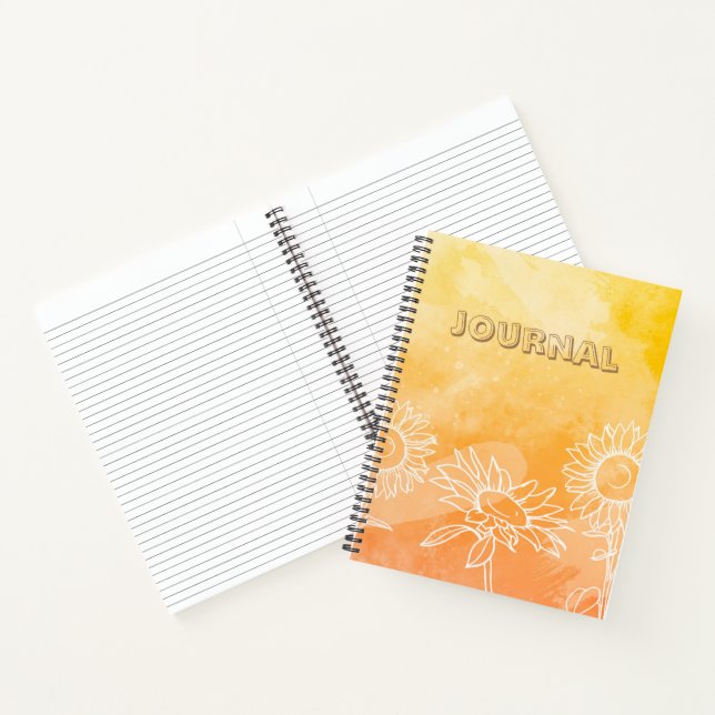 JOURNAL FLORAL 8,5 X 11 CARNET SPIRAL (Intérieur)