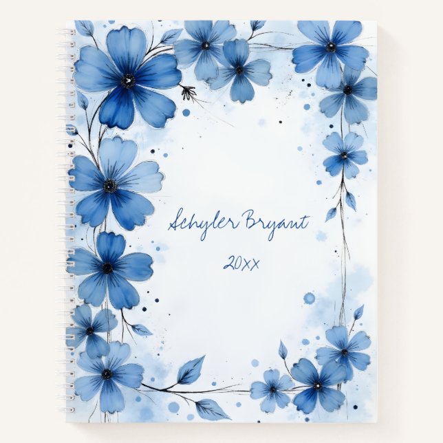 Journal floral à reliure spirale Fleurs sauvages B (Devant)