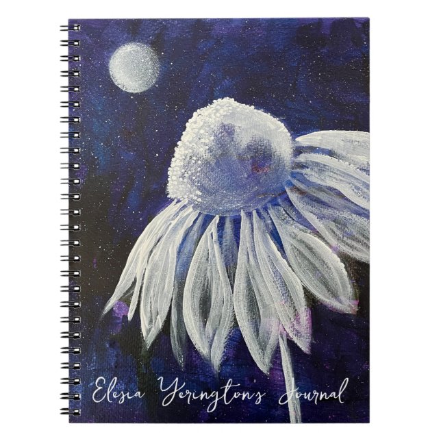 Journal floral blanc personnalisé (Devant)