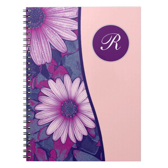 Journal floral de carnet de monogramme (Devant)