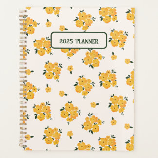 Journal floral jaune personnalisé 2025