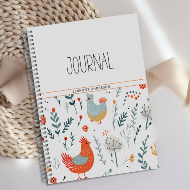 Journal floral personnalisé amusant poulet (Créateur téléchargé)