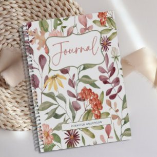 Journal floral personnalisé rose jaune vert