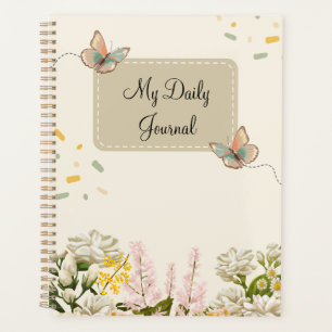 Journal floral printanier magnifique vert et crème