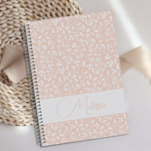 Journal floral rose doux personnalisé