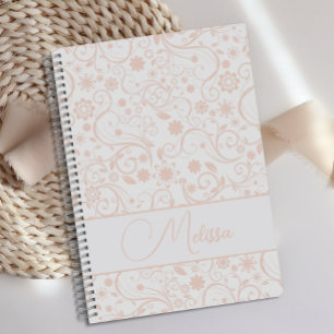 Journal floral rose doux personnalisé