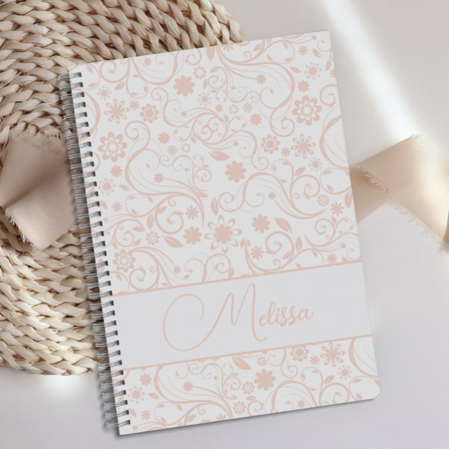 Journal floral rose doux personnalisé (Créateur téléchargé)