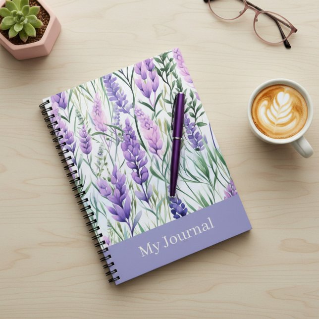 Journal floral violet texte personnalisé (Créateur téléchargé)