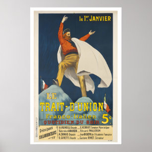 Journal Franco-Italien Affiche de guerre vintage p