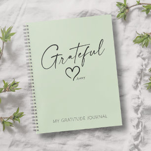 Journal Grateful Coeur Custom Encre Script