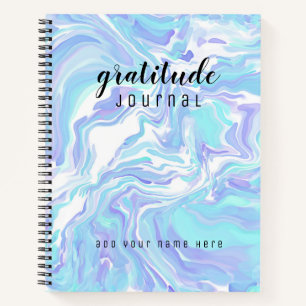 Journal Gratitude Nom de l'art Abstrait Blue Fluid
