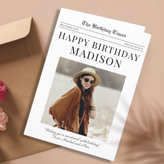Journal Happy Birthday carte de voeux