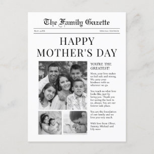 Journal Happy Mothers Day carte de voeux