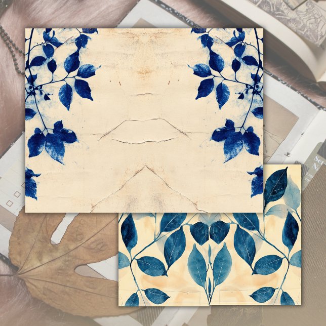 Journal Intemporel Ancien aux Feuilles Bleues de F (Créateur téléchargé)