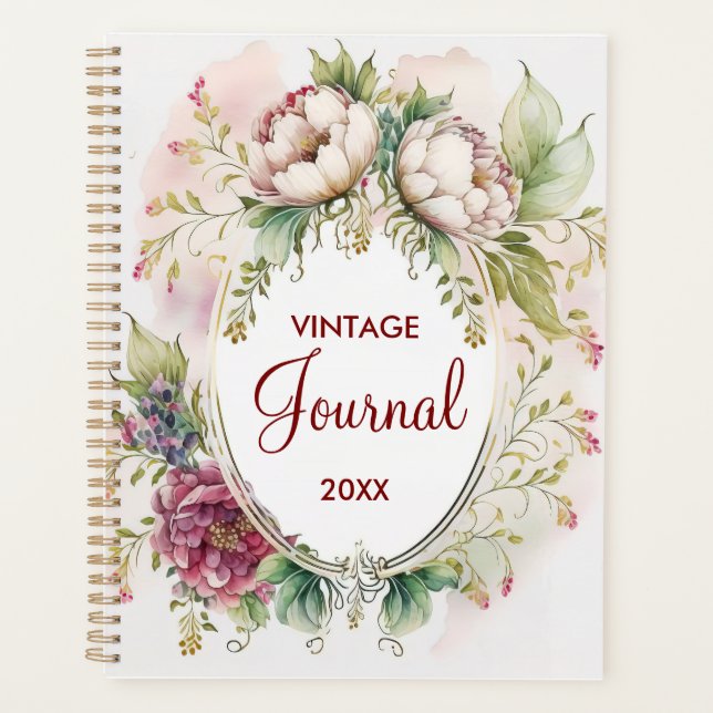 Journal Intime Calendrier Fleur Personnalisé Vinta (Devant)