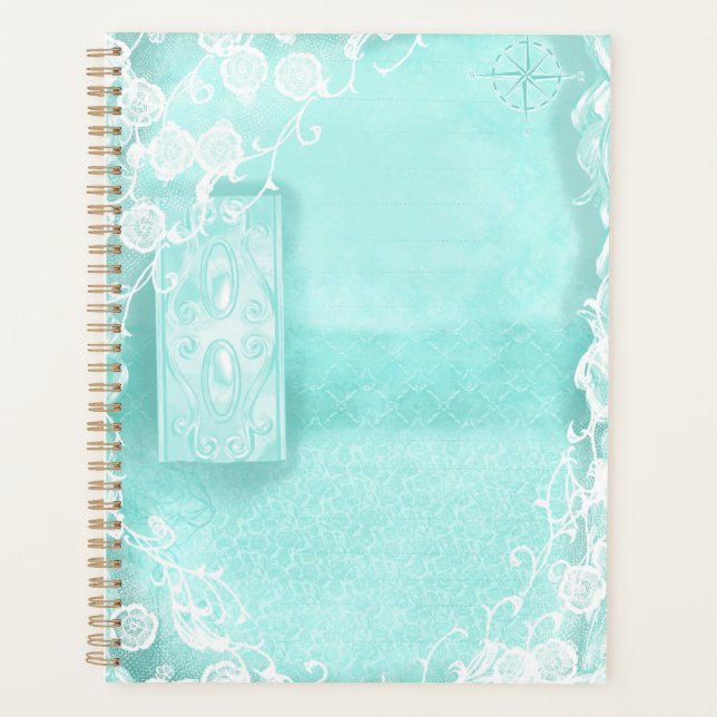 Journal intime de style Aqua et dentelle (Devant)