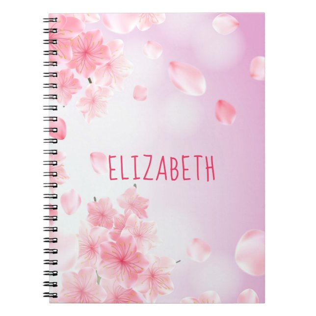 Journal intime féminin à fleurs rose Monogram (Devant)