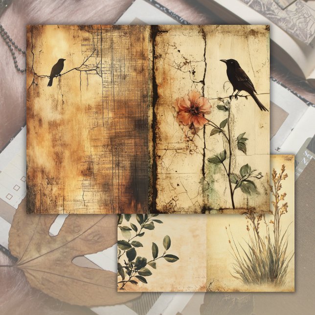 Journal Intime Fleuris Oiseaux Anciennes Pages de  (Créateur téléchargé)