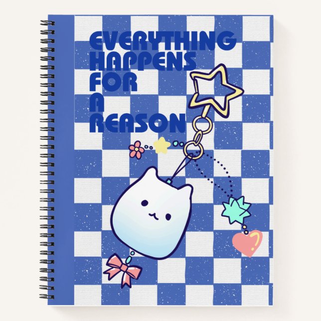 Journal Kawaii Esthétique Bleu Mignon, Motivationn (Devant)