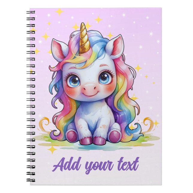 Journal Licorne Lavande – Personnalisé (Devant)