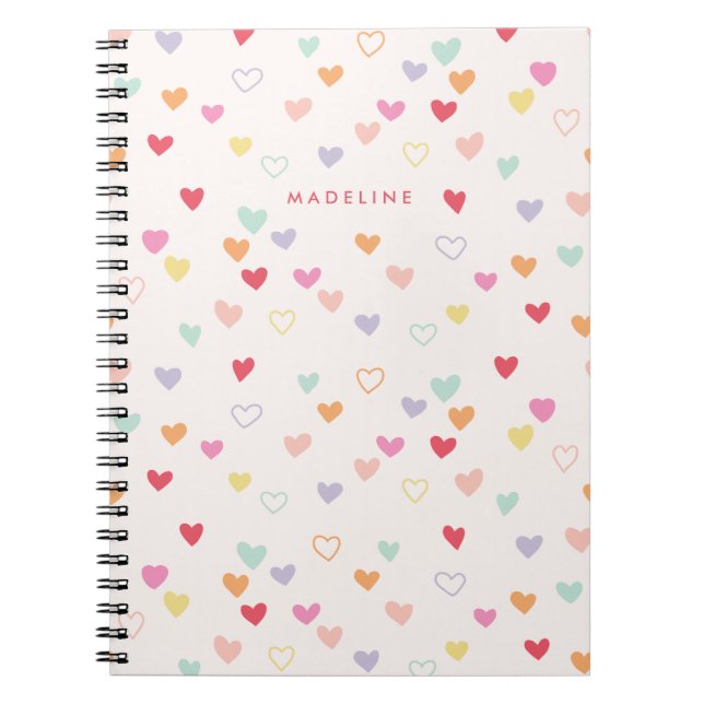 Journal Little Hearts - fraise (Devant)