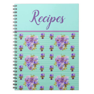Journal Livre Pansy Mint Aqua Recette Vintage Flor
