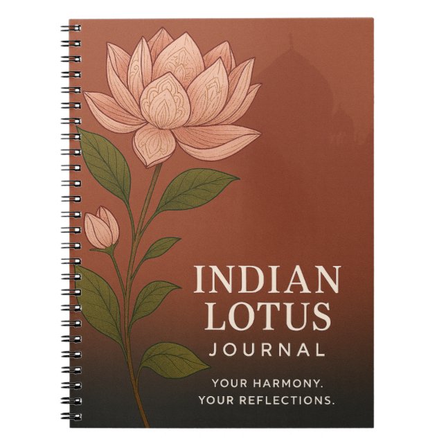 Journal Lotus Indien : Cahier Inspiré de la Nature (Devant)