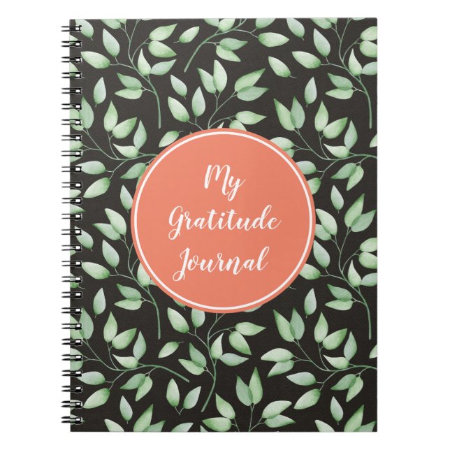 Journal personnalisable avec feuilles verts (Devant)