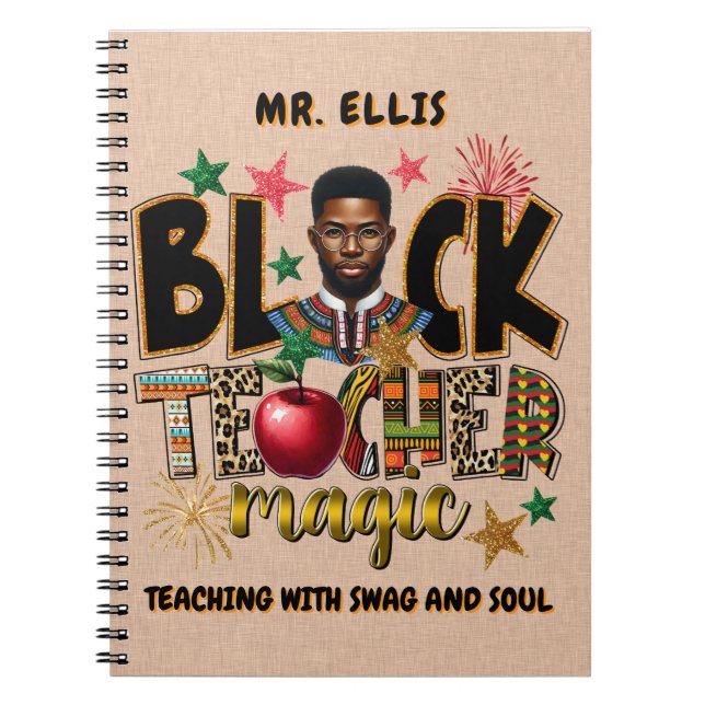 Journal personnalisable pour enseignant noir (Devant)