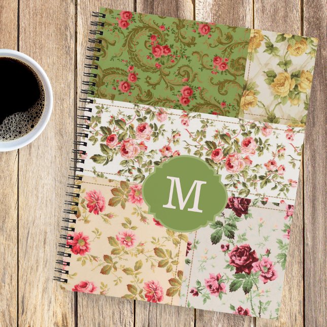 Journal personnalisé à motif patchwork de rose et  (Créateur téléchargé)