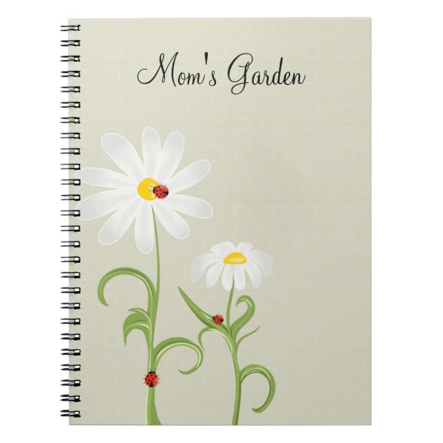 Journal personnalisé aux marguerites et coccinelle (Devant)
