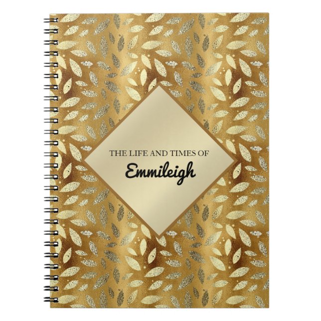 Journal personnalisé avec feuilles d'or (Devant)
