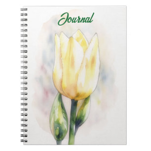 Journal personnalisé avec l'art de la tulipe jaune