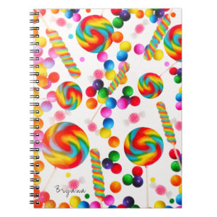 Journal personnalisé Candyland bonbons arc-en-ciel