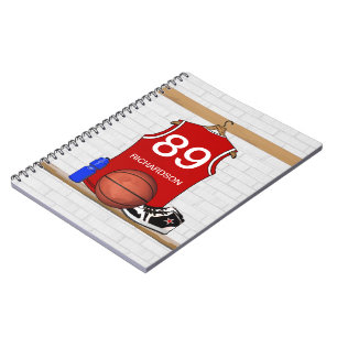 Journal personnalisé de basket-ball Jersey (Red)