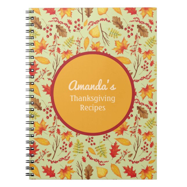 Journal personnalisé de feuilles d'automne (Devant)