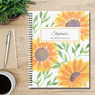 Journal personnalisé de la Gratitude des tournesol