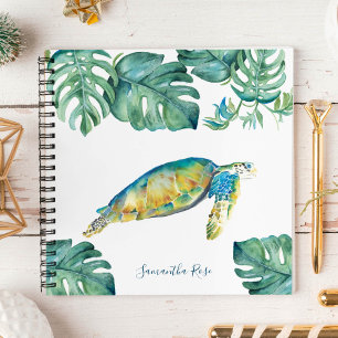Journal personnalisé de la tortue marine aquarelle