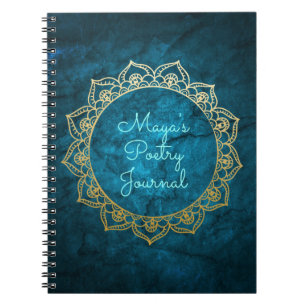 Journal personnalisé de poésie avec le mandala
