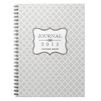 Journal personnalisé en carreau marocain gris bruy