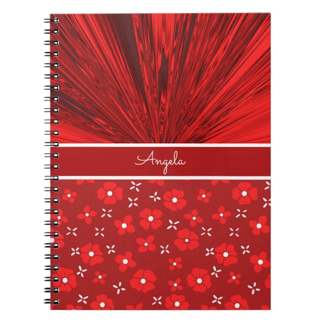 Journal personnalisé en satin rouge (Devant)