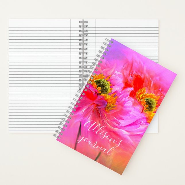 Journal personnalisé fantaisie florale (À l'intérieur)