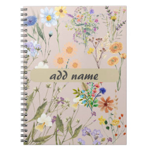 Journal personnalisé Fleur sauvage, pour femmes pe