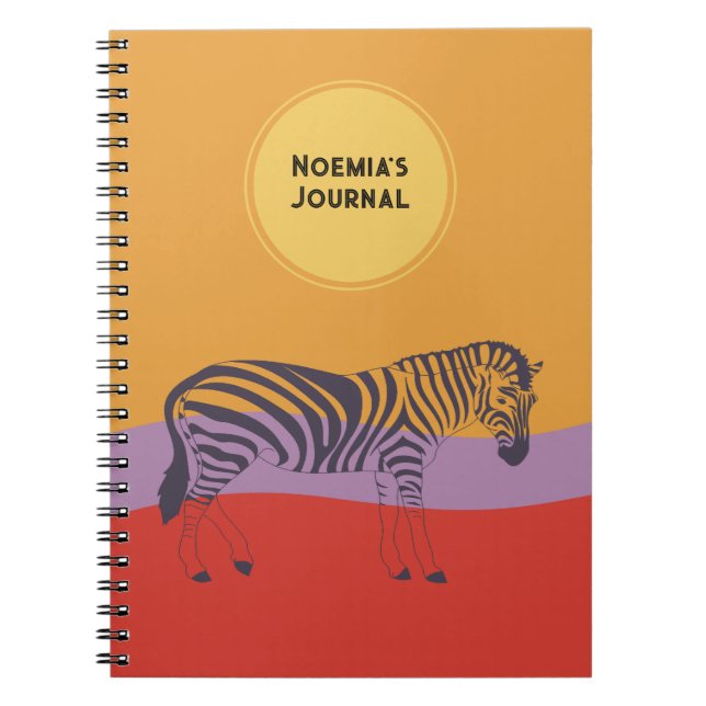 journal personnalisé nom zèbre moderne journal col (Devant)