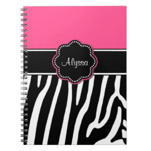 Journal personnalisé par copie rose de zèbre