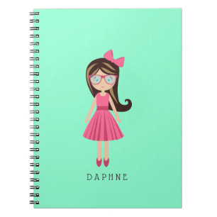 Journal personnalisé par fille mignonne de