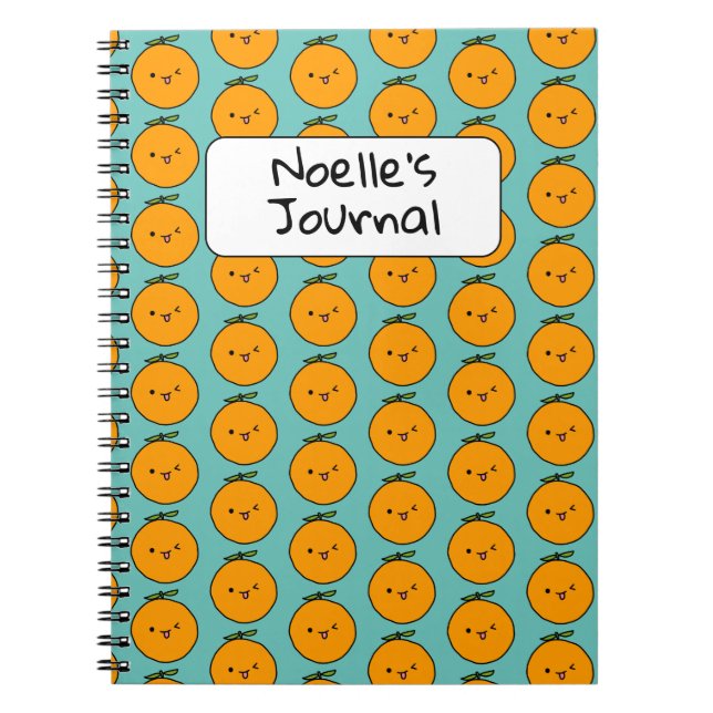 Journal personnalisé personnalisé Kawaii Orange (Devant)
