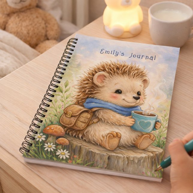 Journal personnalisé pour enfants au hérisson mign (Créateur téléchargé)