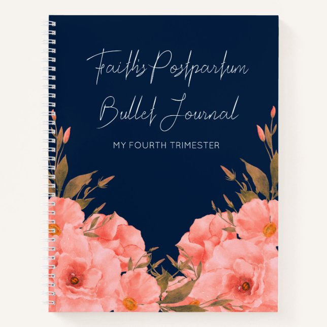 Journal personnalisé pour jeunes mamans avec fleur (Devant)